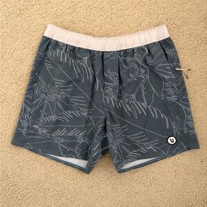 Vuori Gray Men Swim Hybrids, 5” inseam